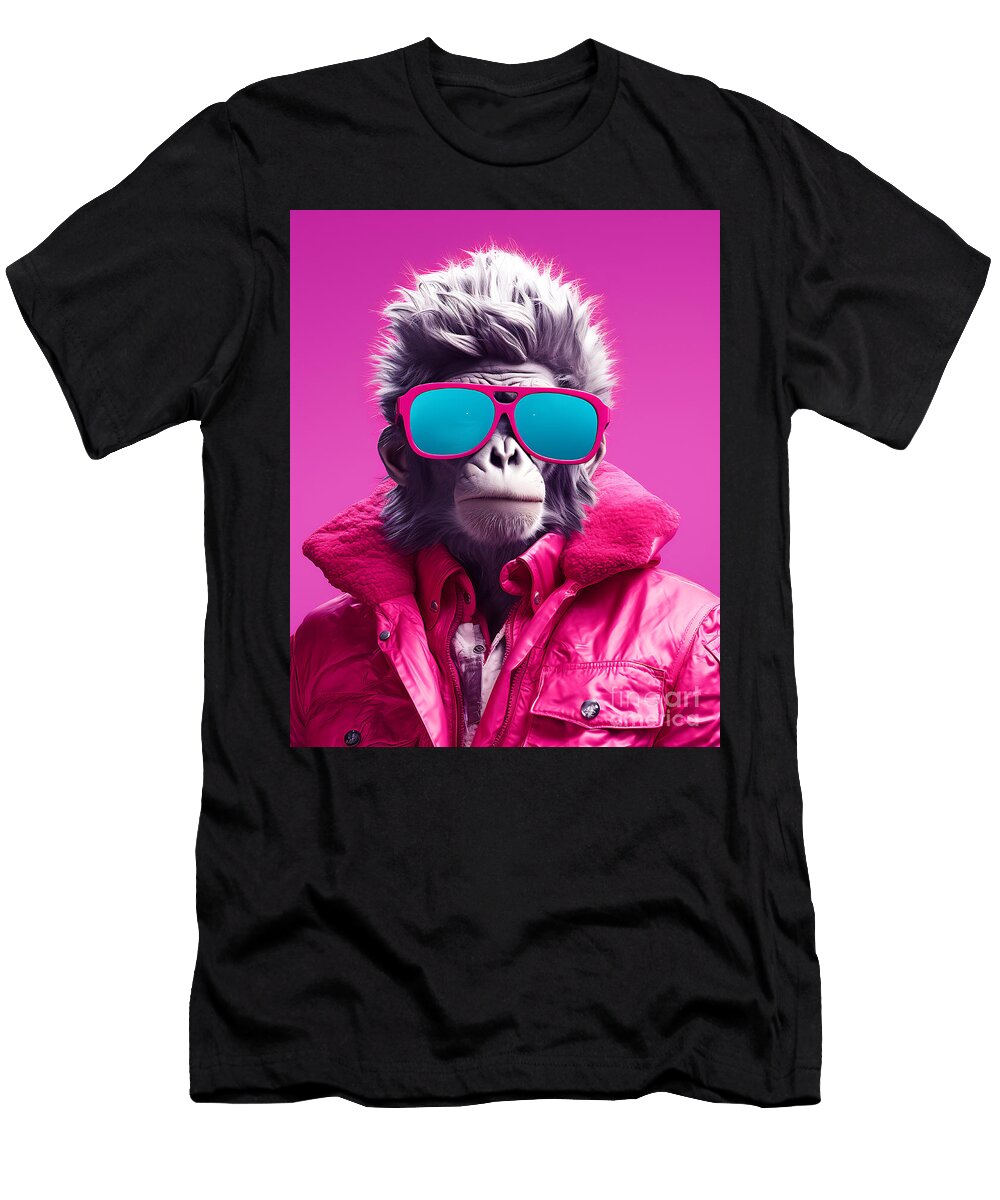1 Vaporwave Monkey Ar 45 Stylize 250 V 52 By Asar Studios Celestial Images T-Shirt