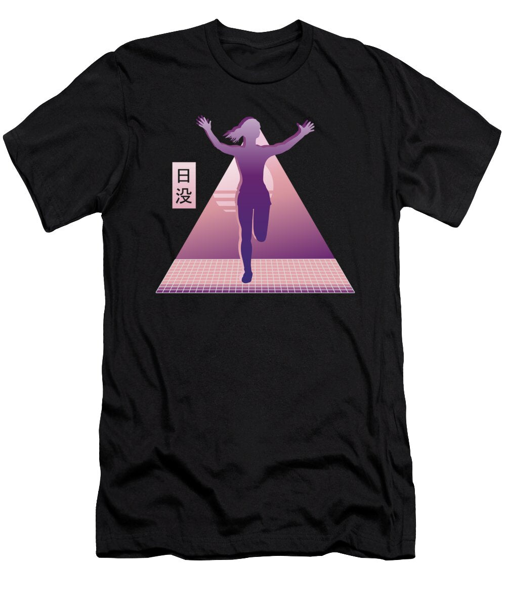 1 Vaporwave Synthwave Marathon Trail Running Greenoptix T-Shirt