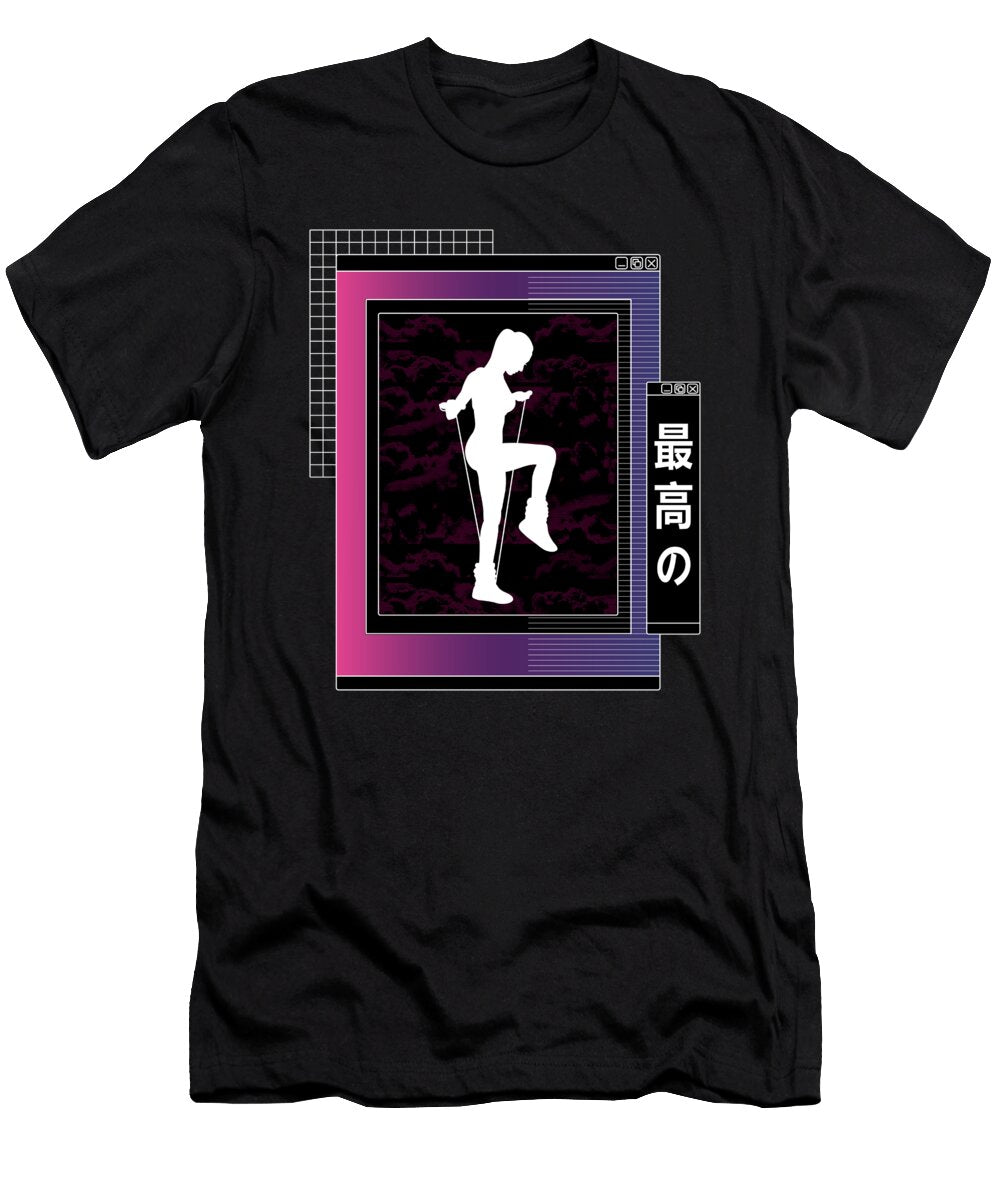 1 Vaporwave Synthwave Rope Jumping Greenoptix T-Shirt