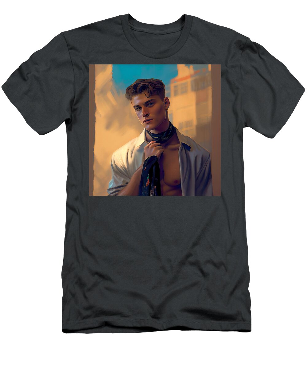 1 Very Handsome Fashion Model in a Jack Kirby St By Asar Studios Celestial Images T-Shirt
