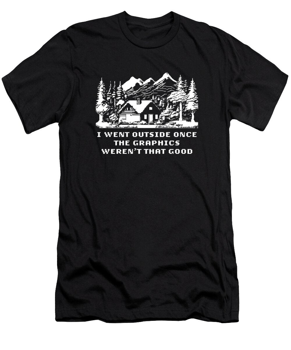 1 Video Games I Went Outside Once the Graphics Werent Good Crazy Squirrel T-Shirt