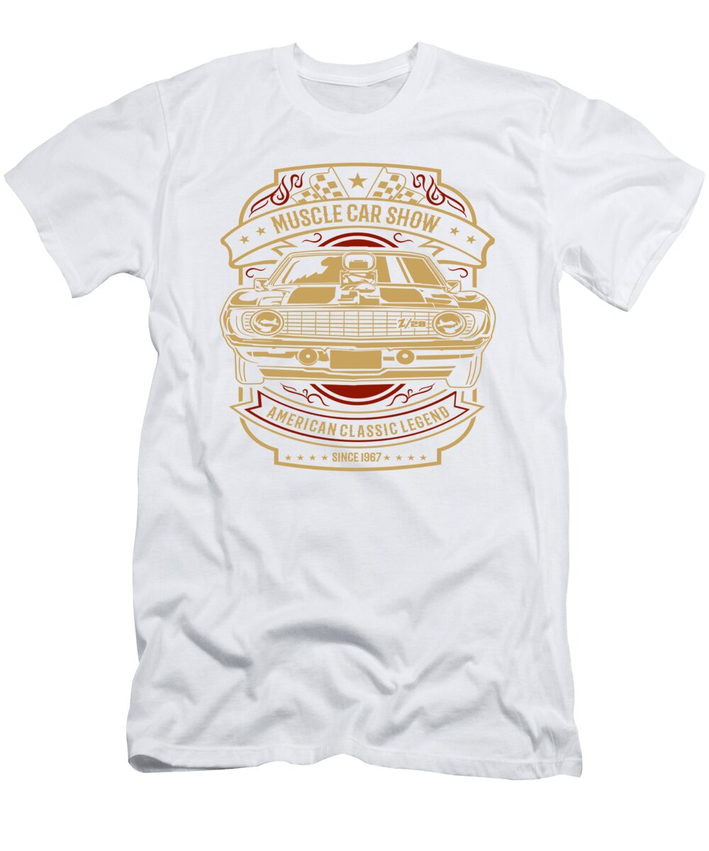 1 Vintage American Muscle Car Show Classic Old Cars Florian Dold Art T-Shirt