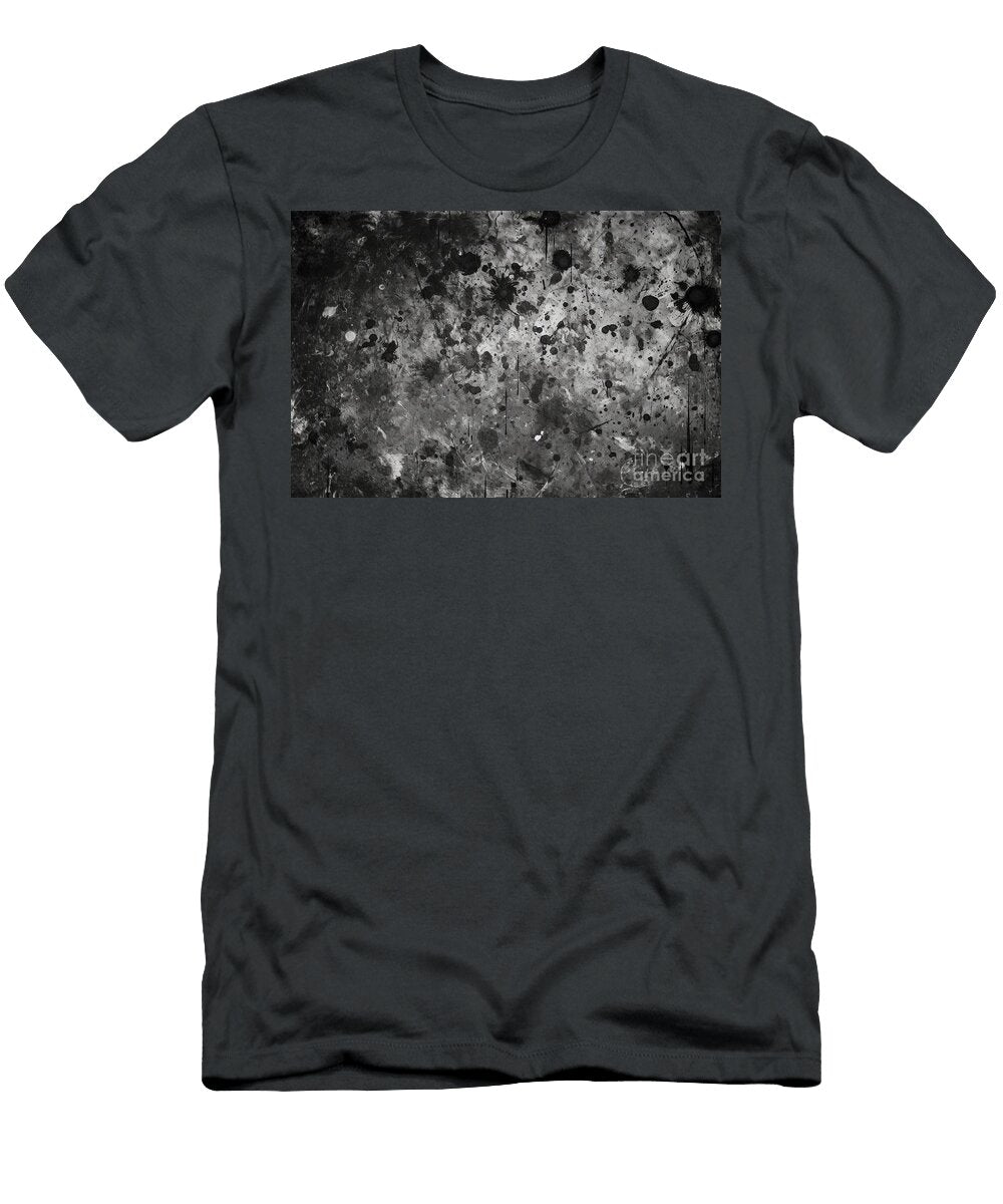 1 Vintage Black and White Grunge Paint Splatter and Scratches Texture Overlay Distressed Old Photo Dust Smudges and Film Grain Background with Vignette Border Retro Dirty Urban Noise Effect 8k 16 9 N Akkash T-Shirt