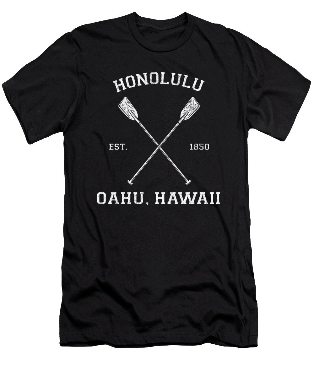 1 Vintage Honolulu Hawaii Vacation Vector Deluxe T-Shirt