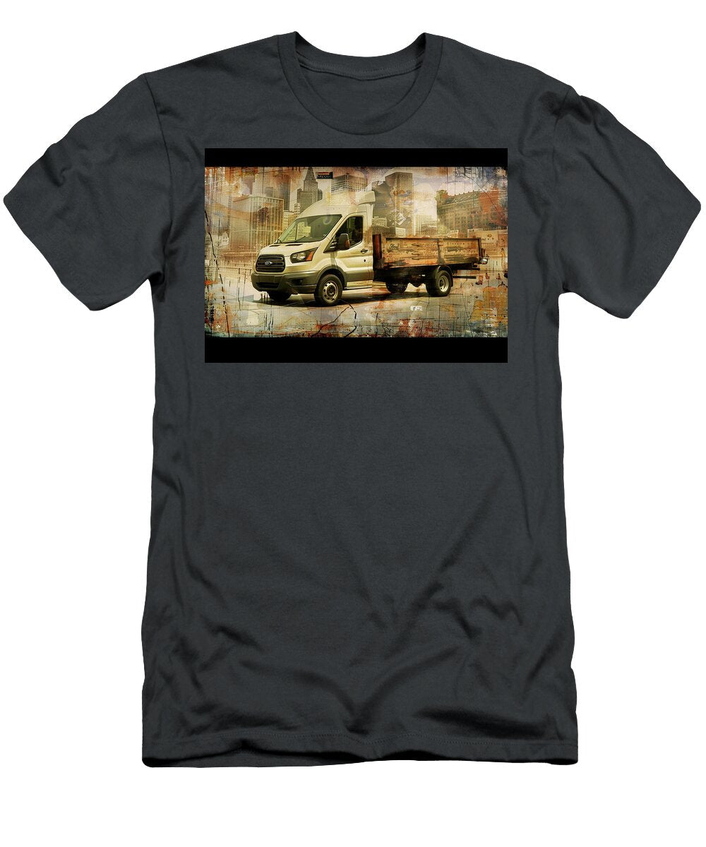 1 Vintage Pickup Truck Cityscape Grunge Art Kyran Estrada T-Shirt