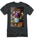 1 Wafer Cones with Blackberry Icecream in Blue Mug on Wooden Kitch Olena Mykhaylova T-Shirt