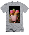 1 Wafer Cones with Strawberry Icecream in Pink Mug on Wooden Kitch Olena Mykhaylova T-Shirt
