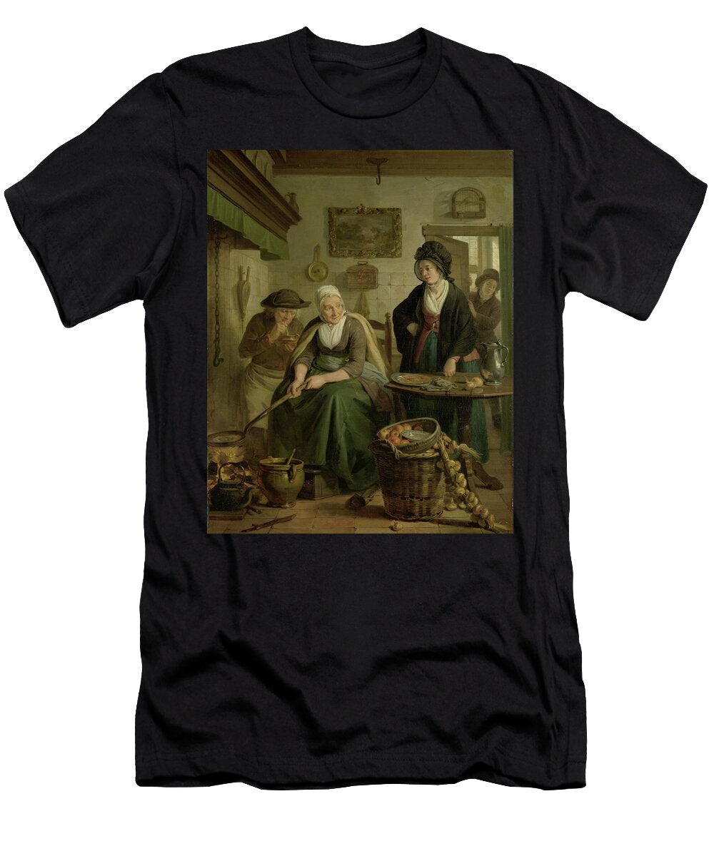1 Woman Baking Pancakes Adriaan De Lelie T-Shirt