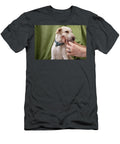 1 Woman Hands Brushing a Dogs Teeth on Green Curtain Background Dorin Puha T-Shirt