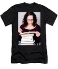 1 Woman with Stack of Books Liss Art Studio T-Shirt