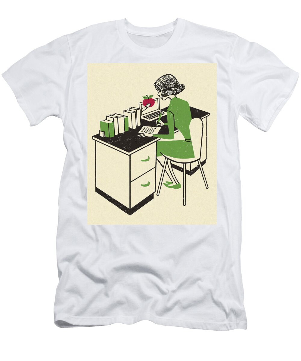 1 Woman Working At a Desk Csa Images T-Shirt