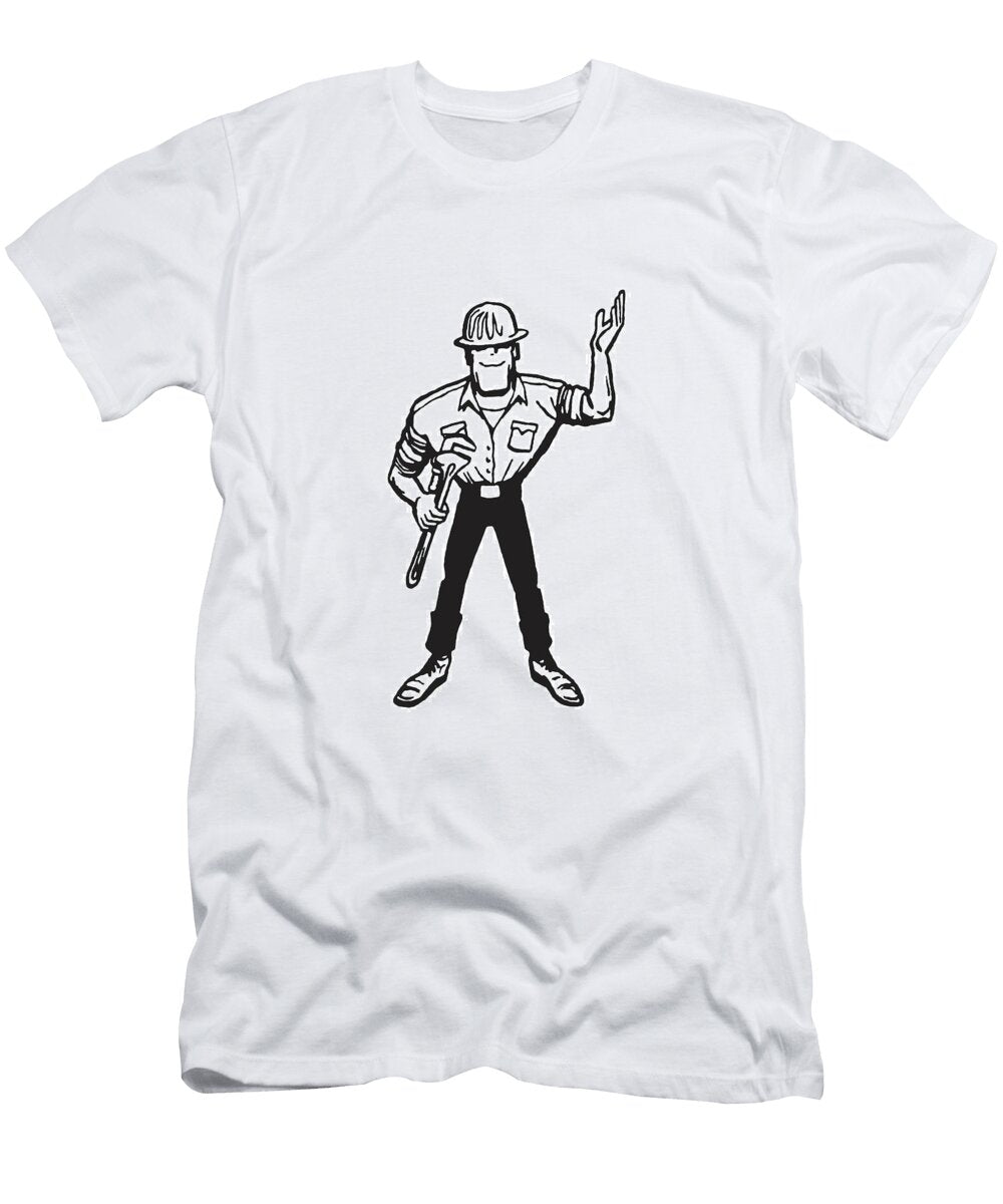 1 Worker Holding Wrench Csa Images T-Shirt