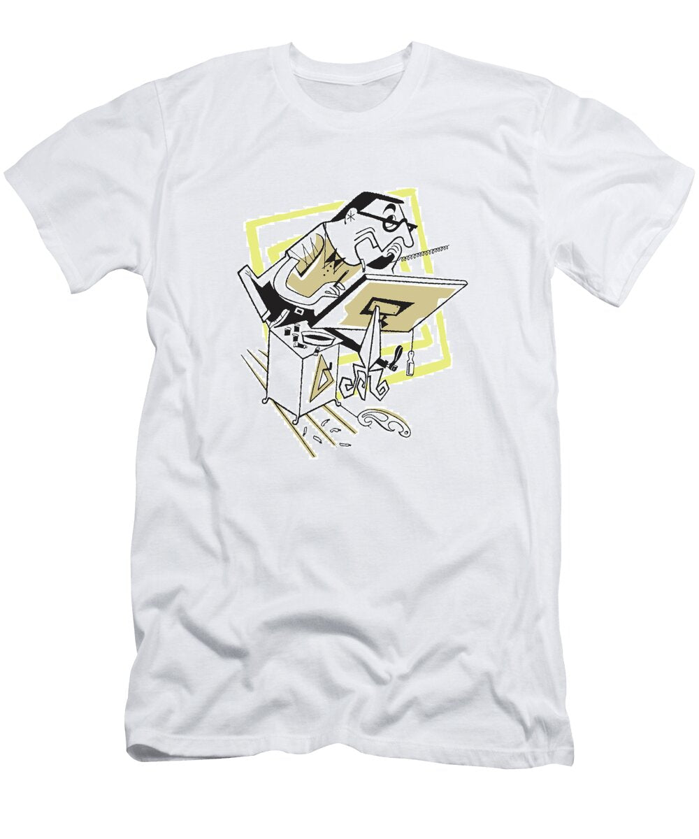 1 Working Artist on Telephone in Messy Work Space Csa Images T-Shirt