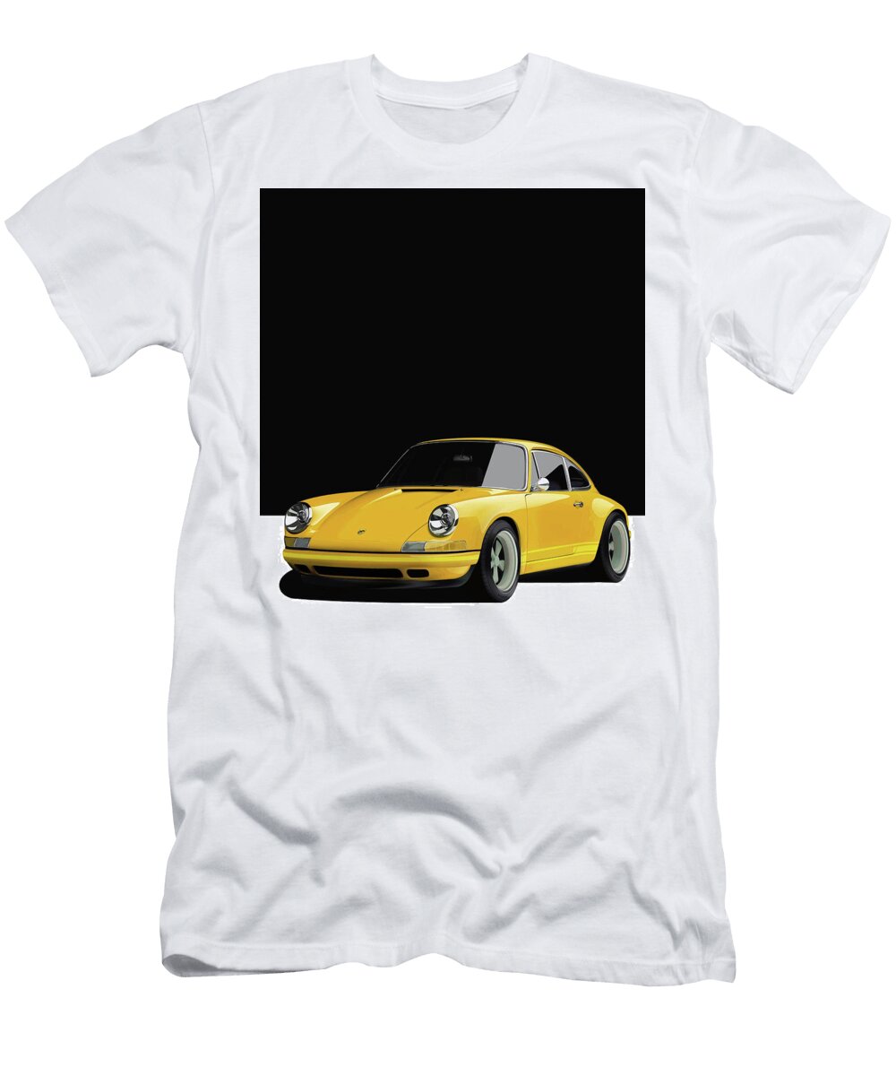 1 Yellow Porsche 911 Classic Restomod Poster Thespeedart T-Shirt