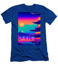10 Synthwave Japanese Town with Moon Background Boon Mee T-Shirt