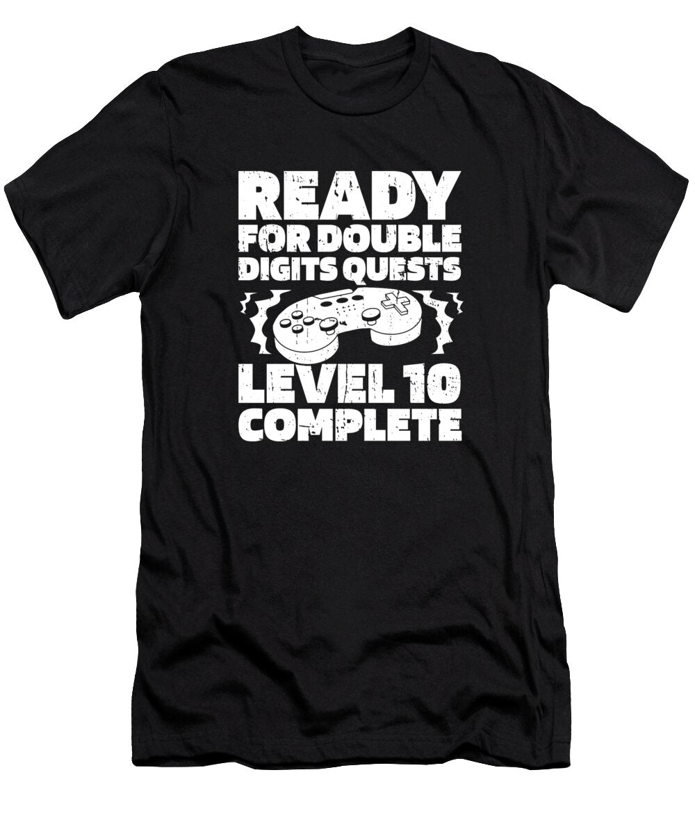 10 Year Old Gamer Video Games Gaming 10th Birthday Crazy Squirrel T-Shirt