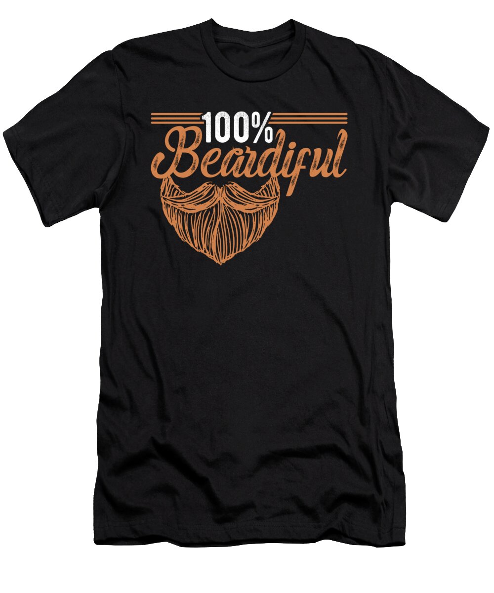 100 Beardiful Beard Hairy Lover Men Husband Dad Gag Gift Graphic Sel Mermaid T-Shirt