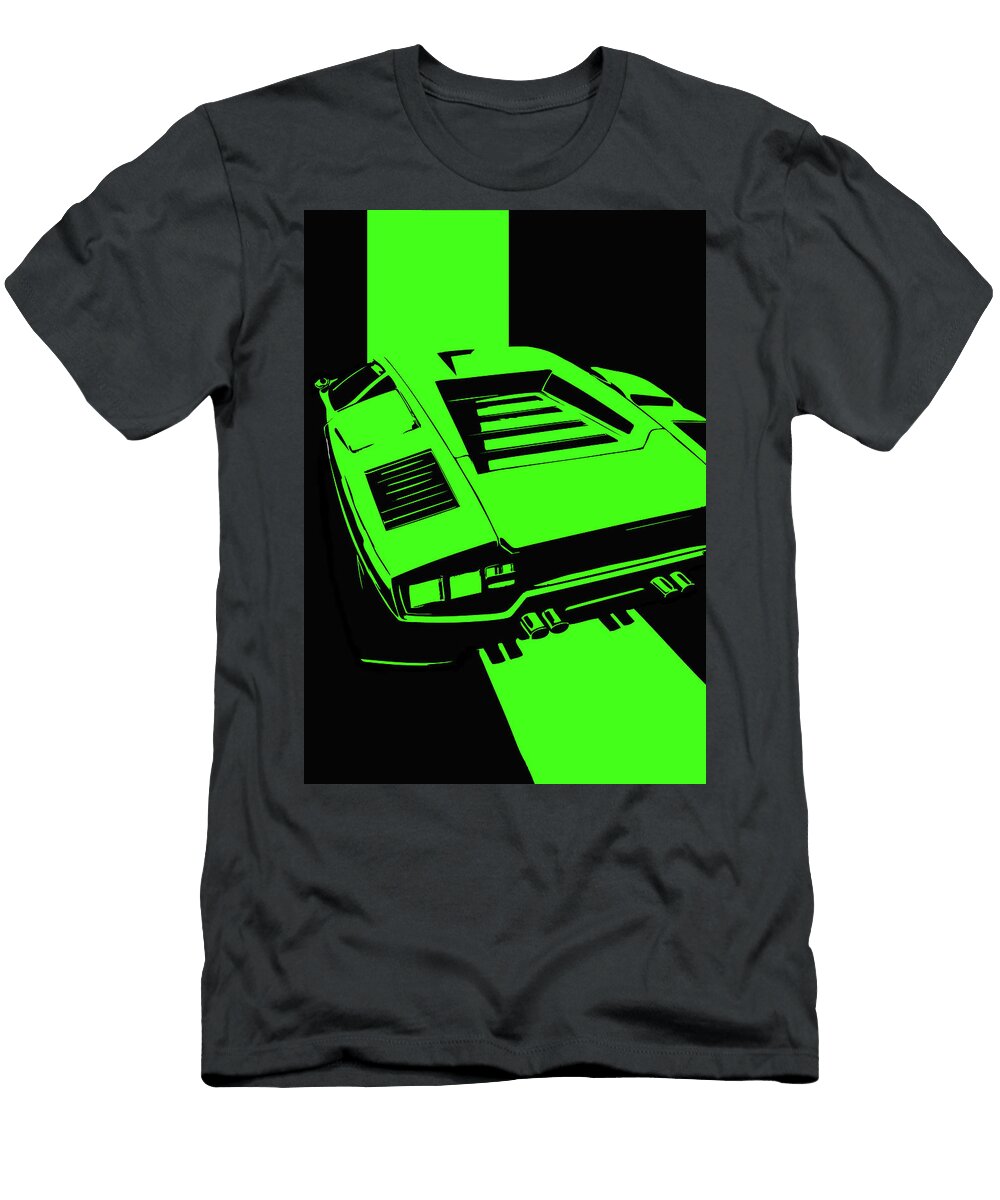 100 Lamborghini Countach Classic Italian Supercar Dark Backgroun Thespeedart T-Shirt