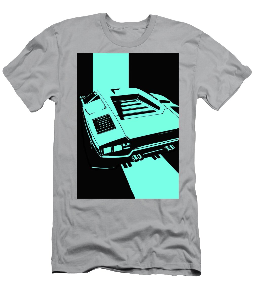 108 Lamborghini Countach Classic Italian Supercar Dark Backgroun Thespeedart T-Shirt
