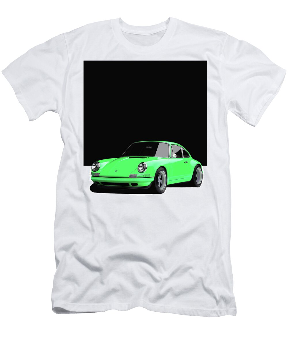 11 Light Green Porsche 911 Classic Restomod Poster Thespeedart T-Shirt