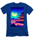 11 Synthwave Japanese Town with Moon Background Boon Mee T-Shirt