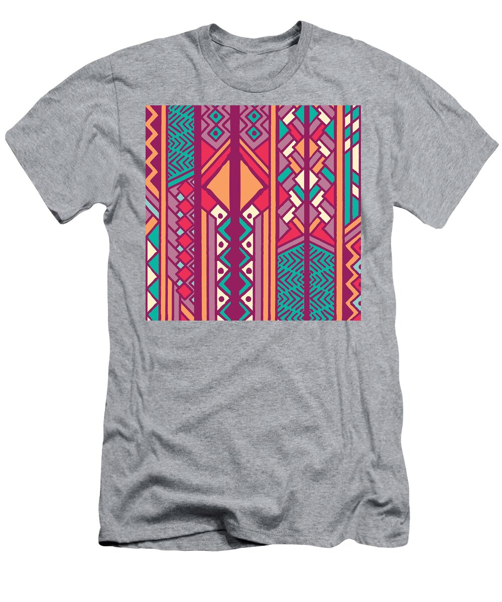 11 Tribal Ethnic Colorful Bohemian Pattern with Geometric Elements Jelena Obradovic T-Shirt