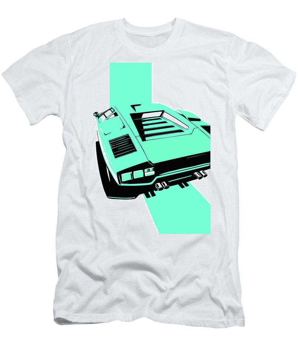 110 Lamborghini Countach Classic Italian Supercar Thespeedart T-Shirt