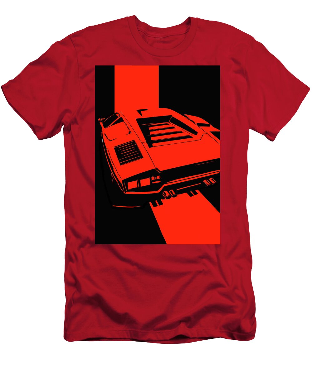 111 Lamborghini Countach Classic Italian Supercar Dark Backgroun Thespeedart T-Shirt