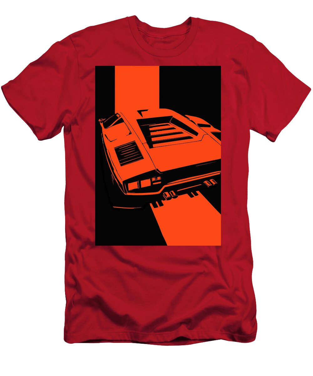 113 Lamborghini Countach Classic Italian Supercar Dark Backgroun Thespeedart T-Shirt