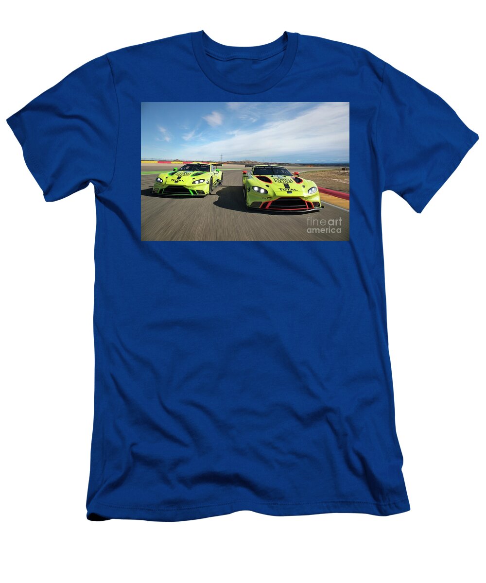 12 Exclusive Racing Supercar Yellow Aston Martin Vantage Gte Amg M177 40l V8 Turbocharged Vladyslav Shapovalenko T-Shirt