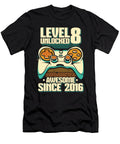 12 Gaming 8th Birthday Year Old Gamer Video Level 8 Unlocked Crazy Squirrel T-Shirt