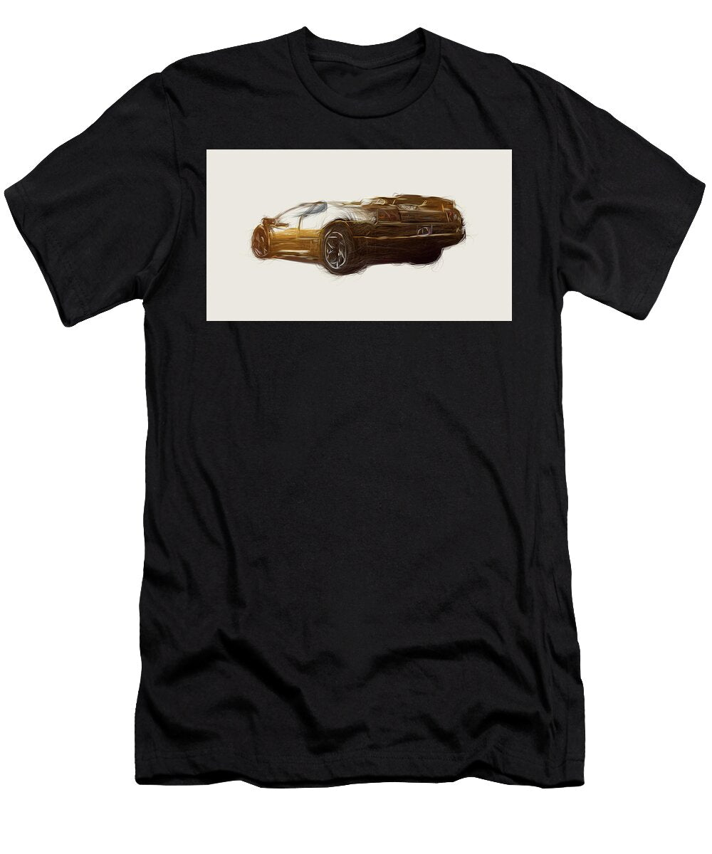 12 Lamborghini Diablo Vt 60 Car Drawing Carstoon Concept T-Shirt