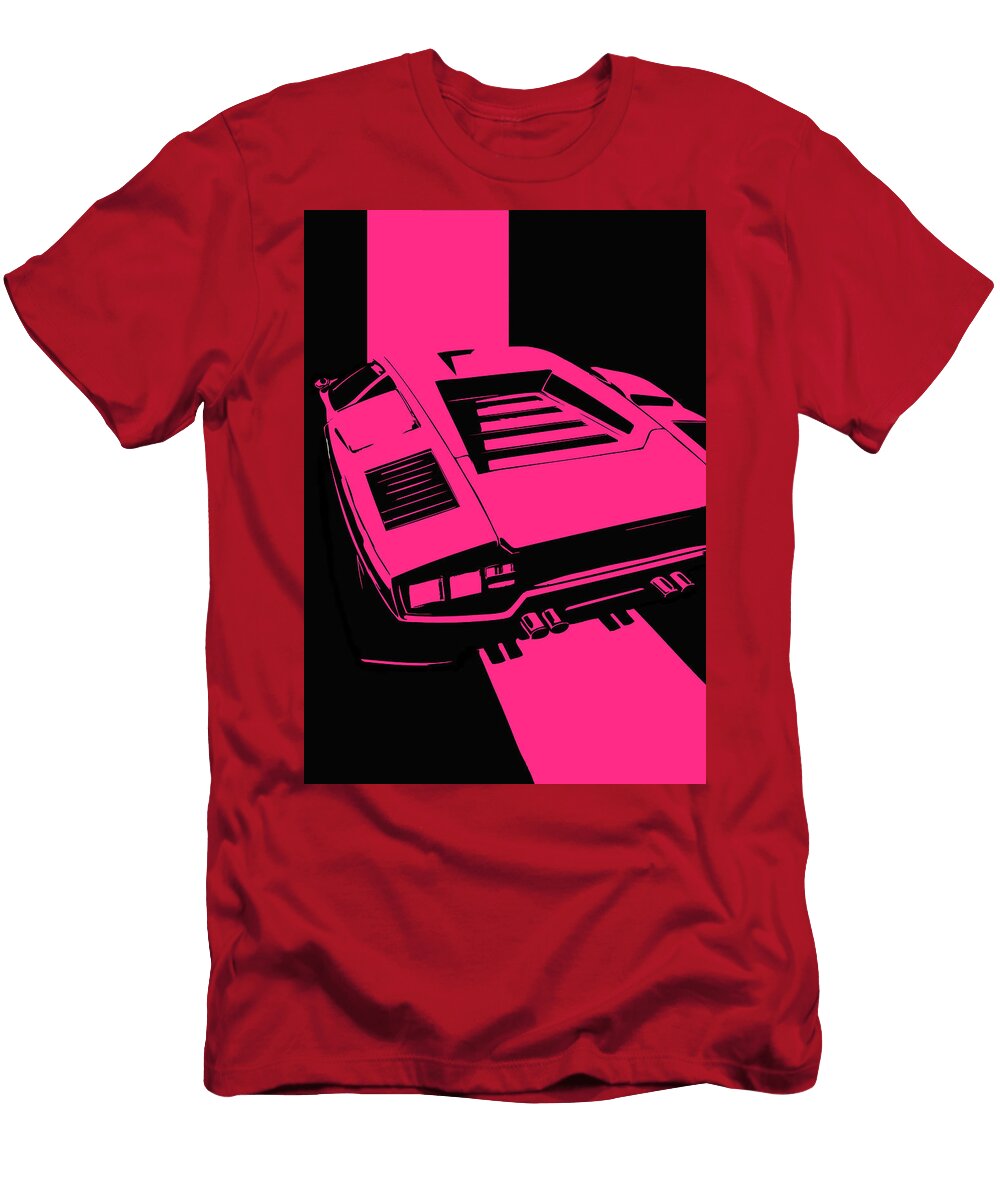 124 Lamborghini Countach Classic Italian Supercar Dark Backgroun Thespeedart T-Shirt