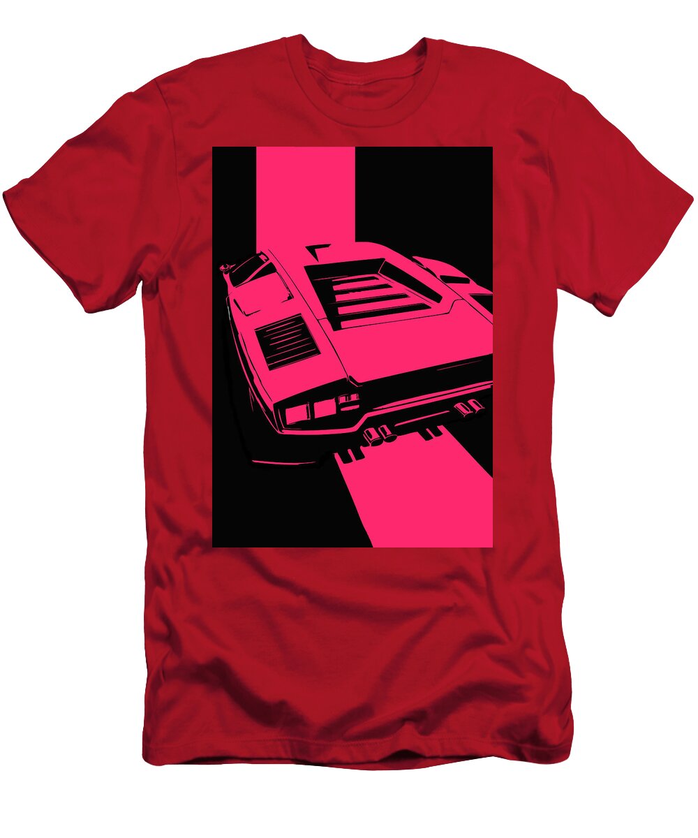 125 Lamborghini Countach Classic Italian Supercar Dark Backgroun Thespeedart T-Shirt