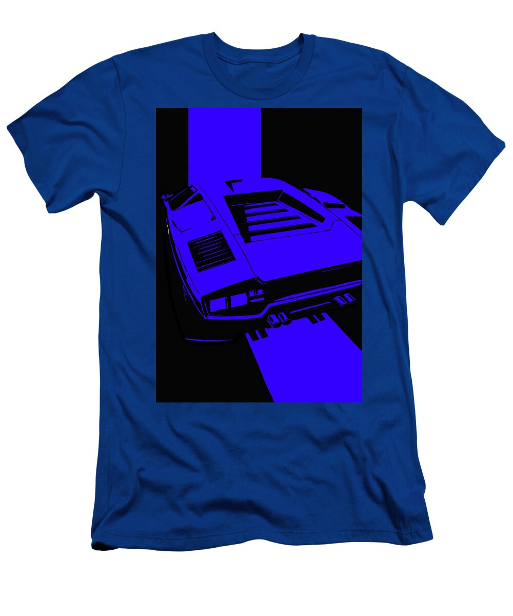 127 Lamborghini Countach Classic Italian Supercar Dark Backgroun Thespeedart T-Shirt