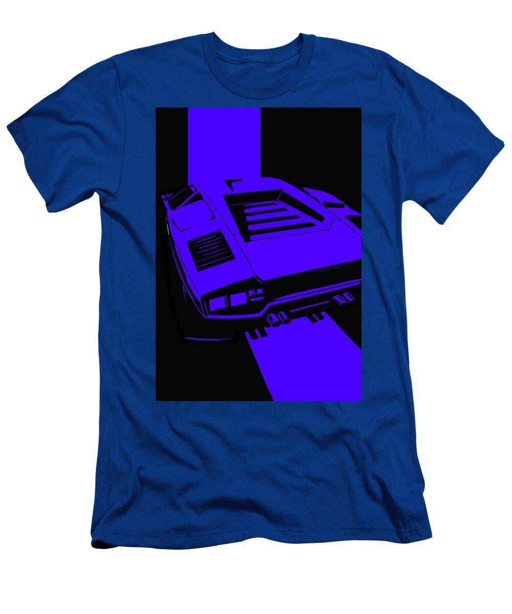 128 Lamborghini Countach Classic Italian Supercar Dark Backgroun Thespeedart T-Shirt