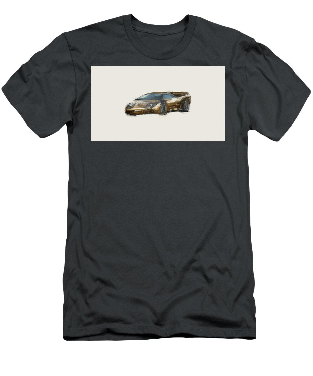 13 Lamborghini Diablo Vt 60 Car Drawing Carstoon Concept T-Shirt
