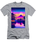 13 Synthwave Japanese Town with Moon Background Boon Mee T-Shirt