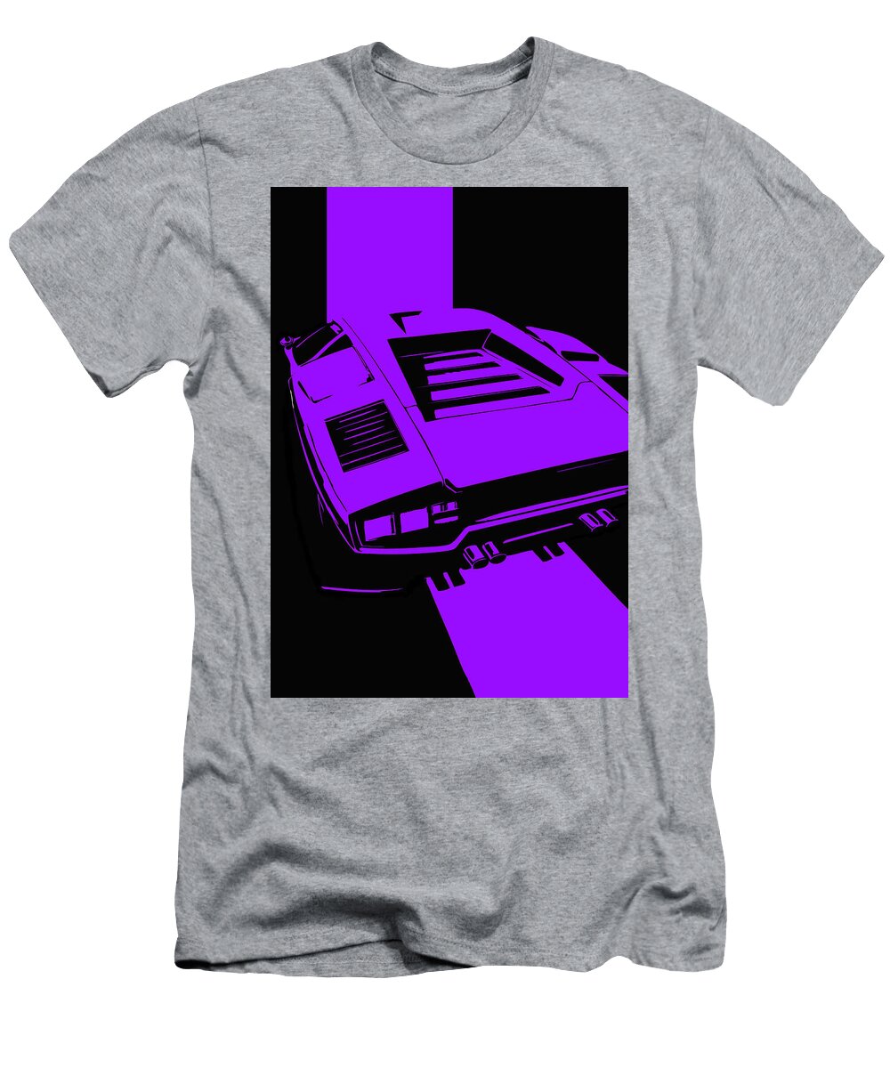 131 Lamborghini Countach Classic Italian Supercar Dark Backgroun Thespeedart T-Shirt