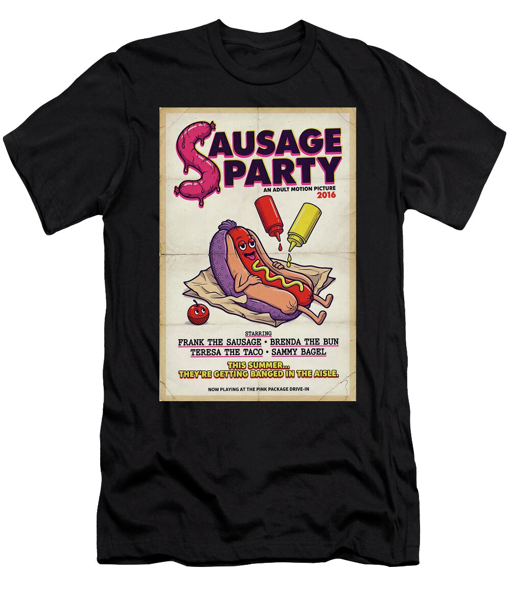 14 Sausage Party Minimal Vintage Style Movie Poster High Quality 2016 Sampadart Gallery T-Shirt
