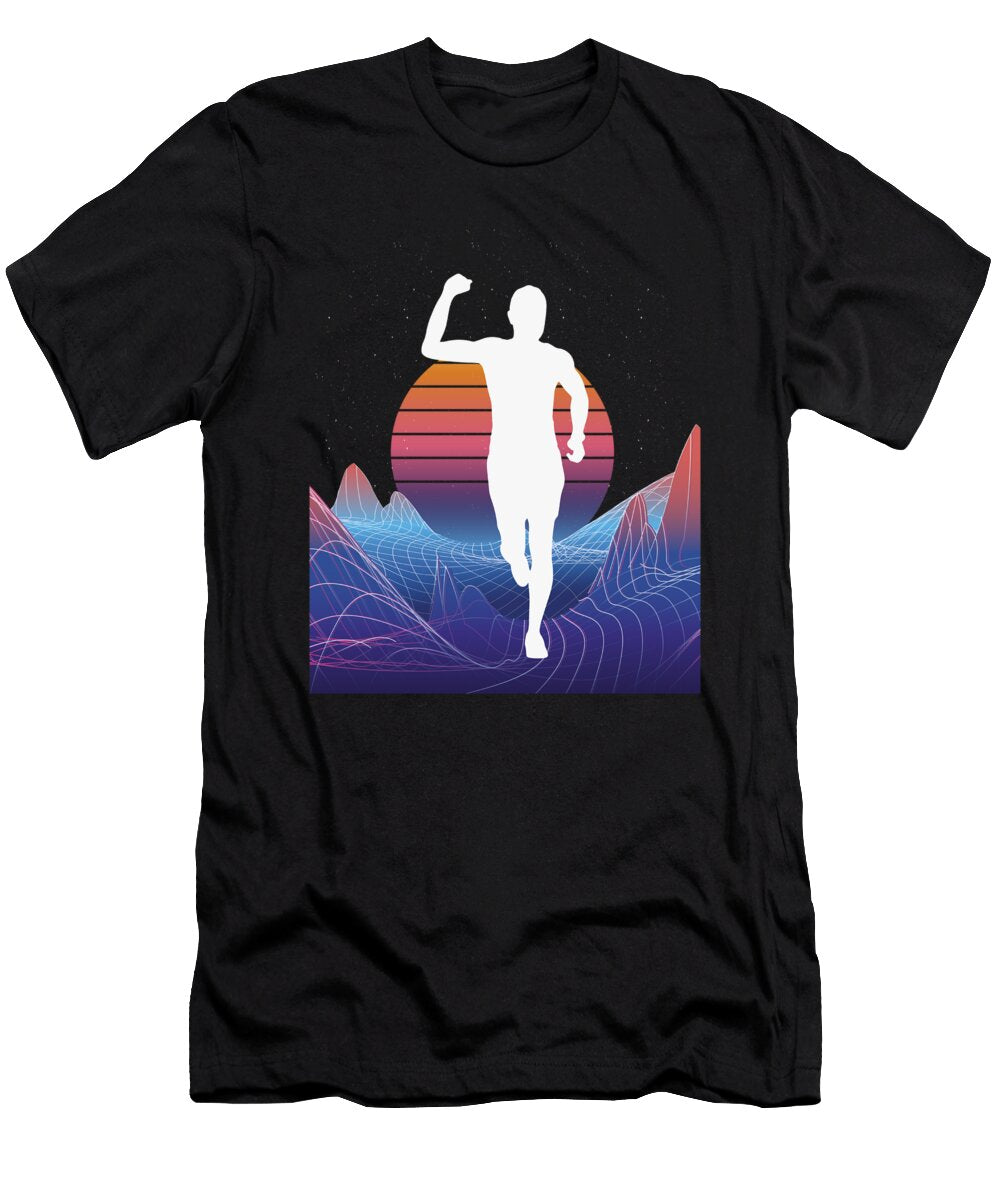 14 Vaporwave Synthwave Marathon Trail Running Greenoptix T-Shirt