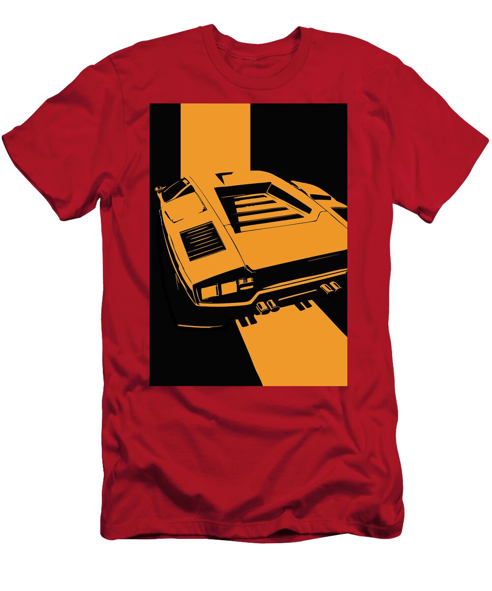 142 Lamborghini Countach Classic Italian Supercar Dark Backgroun Thespeedart T-Shirt