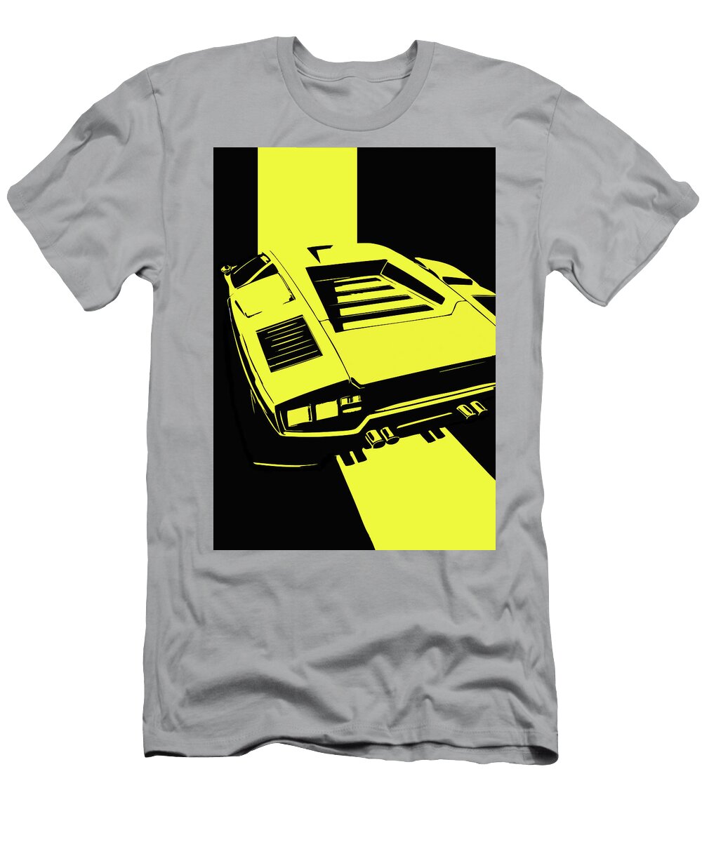 146 Lamborghini Countach Classic Italian Supercar Dark Backgroun Thespeedart T-Shirt