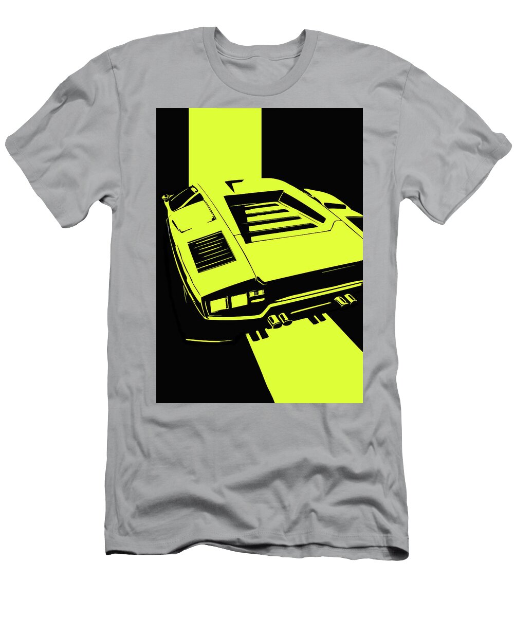 148 Lamborghini Countach Classic Italian Supercar Dark Backgroun Thespeedart T-Shirt