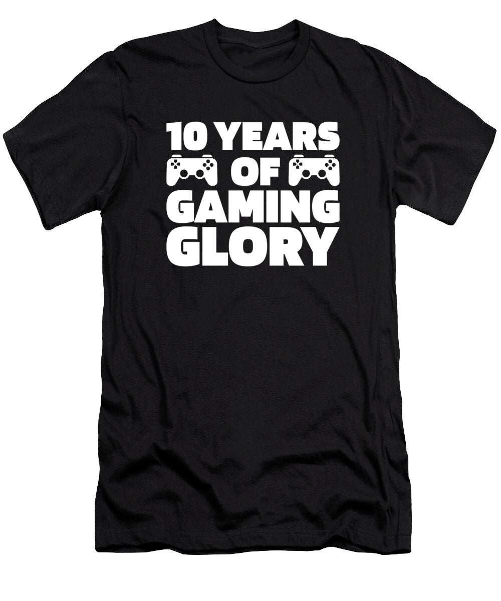 15 Gaming 10th Birthday Video Games 10 Year Old Gamer Crazy Squirrel T-Shirt