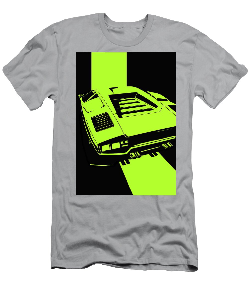 151 Lamborghini Countach Classic Italian Supercar Dark Backgroun Thespeedart T-Shirt