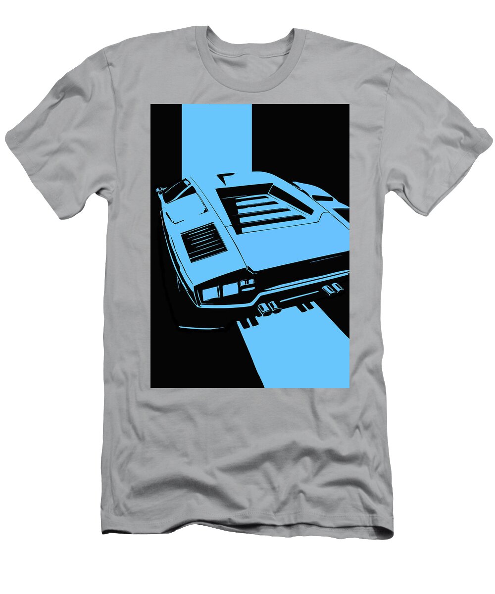 154 Lamborghini Countach Classic Italian Supercar Dark Backgroun Thespeedart T-Shirt