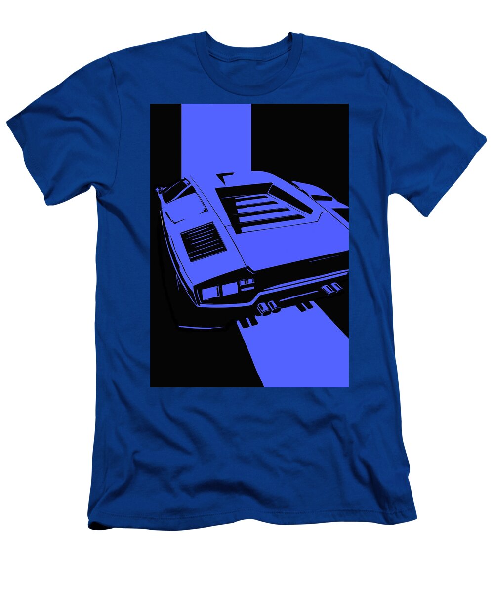 159 Lamborghini Countach Classic Italian Supercar Dark Backgroun Thespeedart T-Shirt