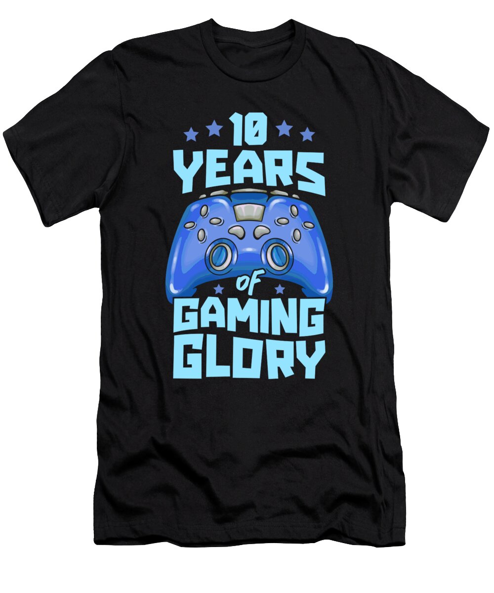 16 10 Year Old Gamer Video Games Gaming 10th Birthday Crazy Squirrel T-Shirt