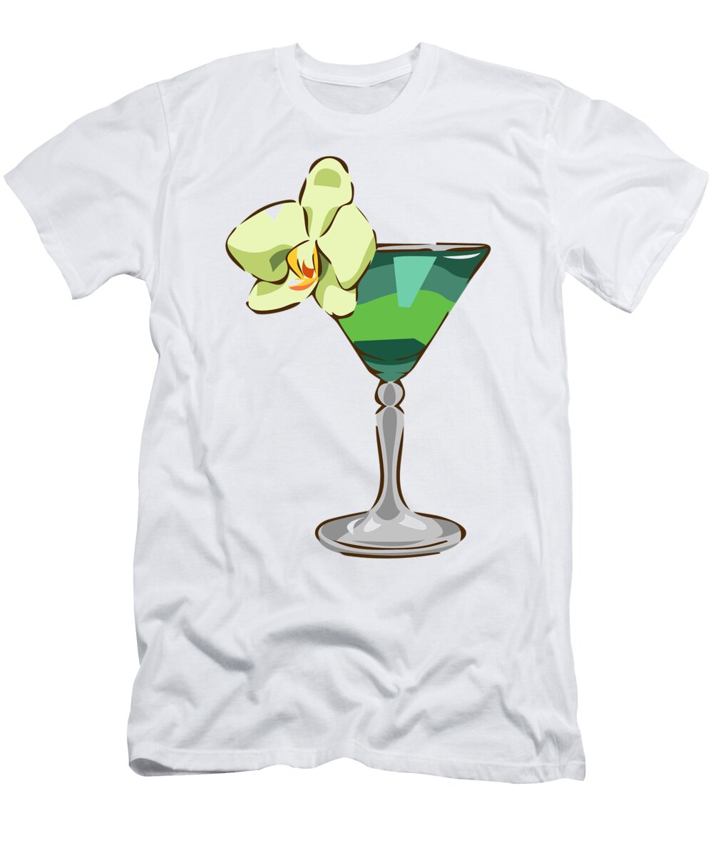 16 Colorful Cocktail Illustration Background Print on Demand T-Shirt